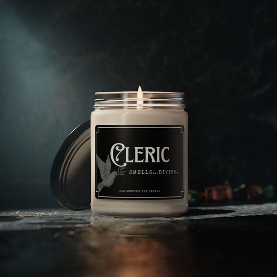 Cleric DND Candle | Fantasy Gift for Dungeons & Dragons & TTRPG Enthusiasts