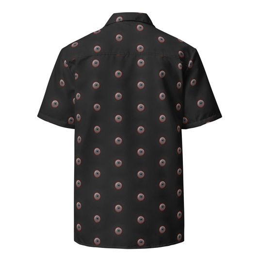 Scary Horror Eyeballs Patterned Button Down Shirt