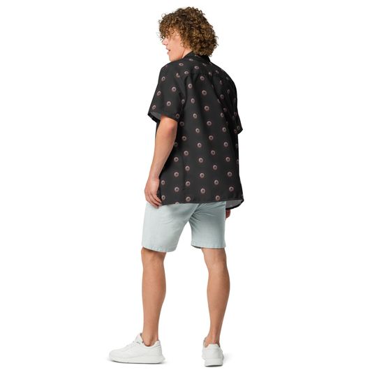 Scary Horror Eyeballs Patterned Button Down Shirt