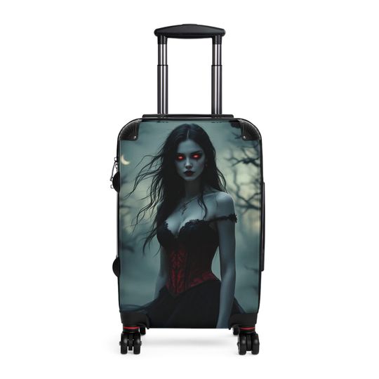 Gothic Vampire Suitcase, Dark Traveler Bag, Spooky Luggage