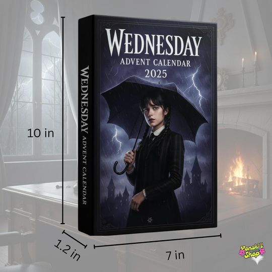 Wednesday Addams Advent Calendar 2025, Gothic Christmas Countdown Gift
