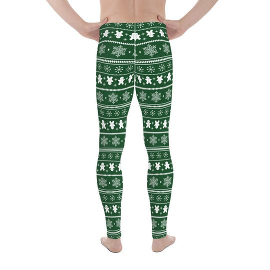 Christmas Men's Performance leggings - Green, compression tights, activewear bottoms