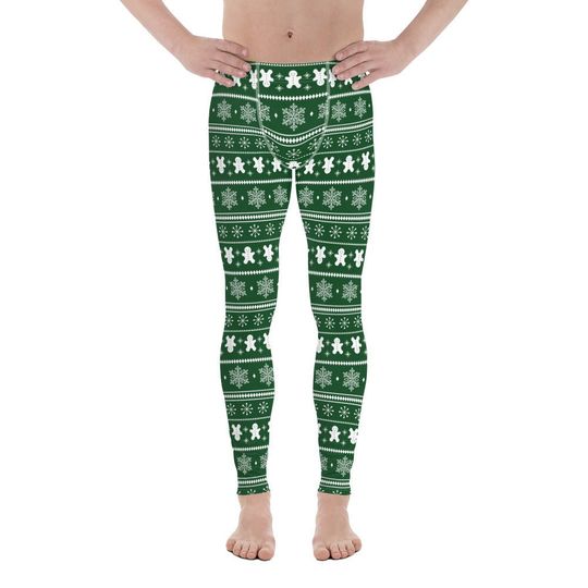 Christmas Men's Performance leggings - Green, compression tights, activewear bottoms