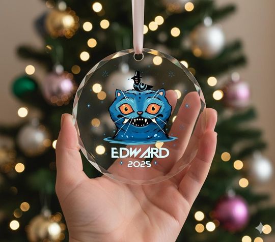 Personalized Huntrix Derpy Tiger Ornament, Mira Rumi Zoey Glass Acrylic Ceramic Ornament