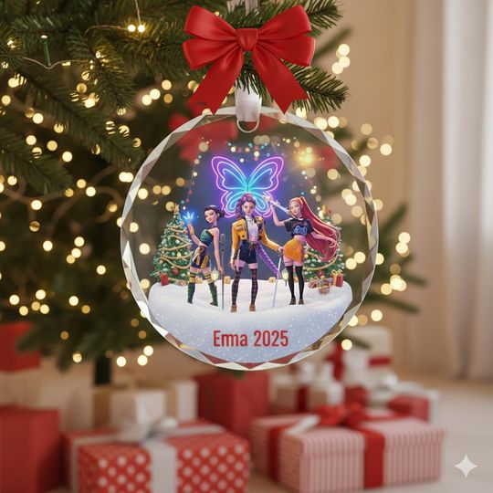 Personalized Name KPOP Ornament, KPOP Christmas Keepsake, Huntrix Ornament