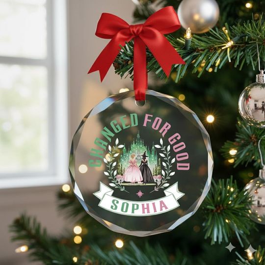 Personalized Broadway Wicked Glass Ornament, Changed For Good, Wicked Ornament 2025