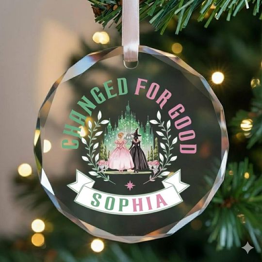 Personalized Broadway Wicked Glass Ornament, Changed For Good, Wicked Ornament 2025