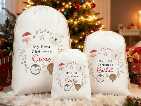 Custom Christmas Santa Sack for Gifts and Stockings