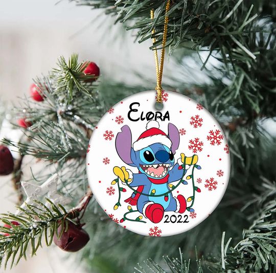 Personalized Stitch Ornament, Disney Stitch Ornament, Christmas Stitch Ornament, Disney
