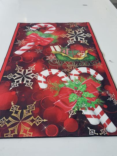 Christmas Candy Cane Rug for Holiday Home Decor