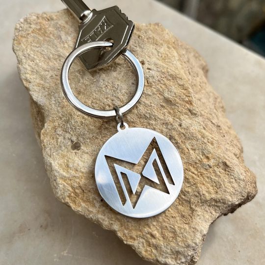 Logo Keychain, Custom Business Logo Key Ring, Stainless Steel or Brass
