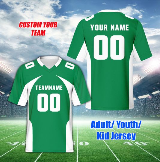 Personalized Name Football Team Jersey, Custom Color College Football Jersey, Game Day Jersey