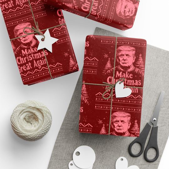 Red Make Christmas Great Again, maga, Wrapping Paper - Holiday Gift Wrap for Joyful Celebrations