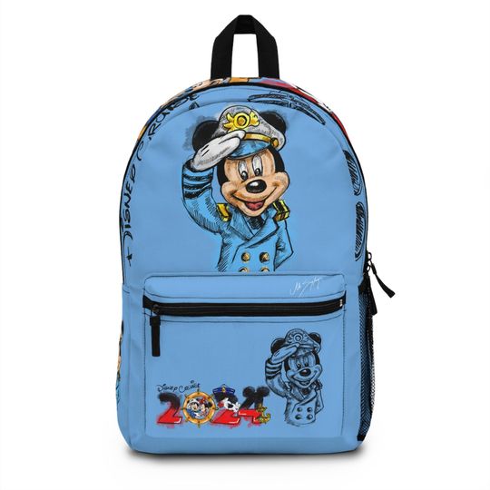 Custom Name Backpack with Colorful Cartoon Character, bag, custom cartoon bag, travel backpack, cruise backpack