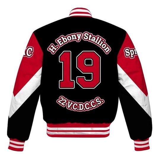 Ireishprint Delta Sigma Theta Chapter Varsity Jacket, Personalized Triangle Black 1914 Sorority Jacket