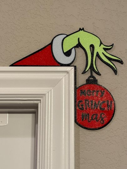 Green Monster Door Corner Topper Holiday Decor 3D Printed