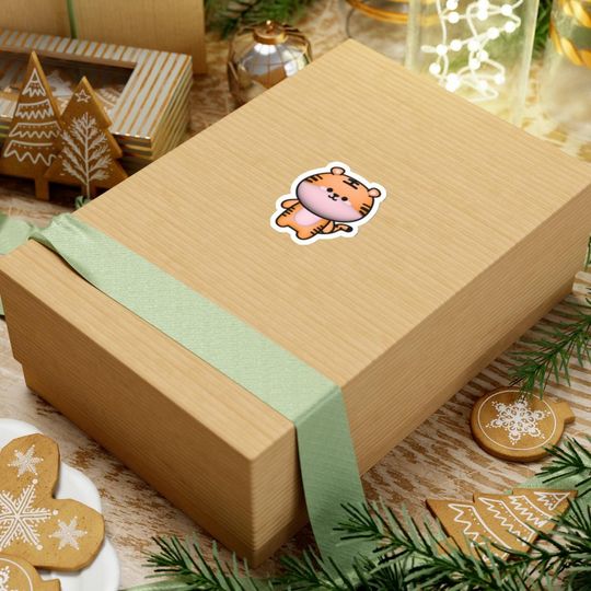 Cute Tiger Kiss-Cut Stickers - Fun Animal Decals for Laptops, Water Bottles