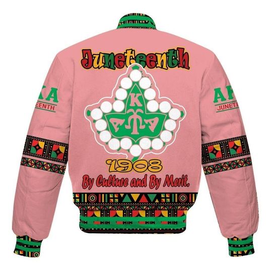 Alpha Kappa Alpha Varsity Jacket, Alpha Kappa Alpha Juneteenth Ivy Leaf 1908 Sorority Varsity Jacket, Divine Nine Greek Life Gift for Her