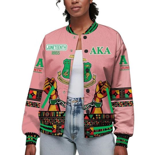 Alpha Kappa Alpha Varsity Jacket, Alpha Kappa Alpha Juneteenth Ivy Leaf 1908 Sorority Varsity Jacket, Divine Nine Greek Life Gift for Her