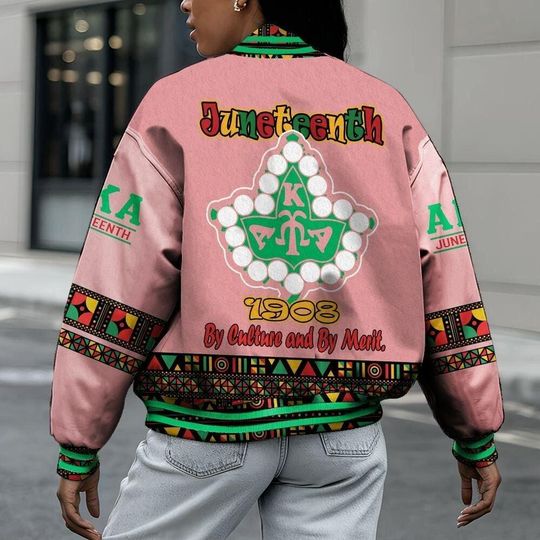 Alpha Kappa Alpha Varsity Jacket, Alpha Kappa Alpha Juneteenth Ivy Leaf 1908 Sorority Varsity Jacket, Divine Nine Greek Life Gift for Her