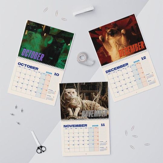 The Life Of A Show Cat 2026 Wall Calendar, Cute Cat Calendar 2026, Cat Mom Calendar