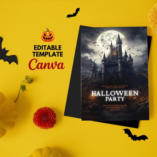 Halloween Invitation, Halloween Invite,Halloween Unique Decoration
