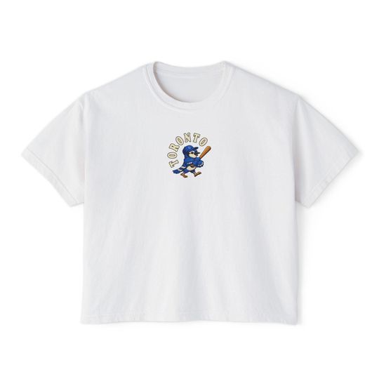 Toronto Vintage Blue Jay Womens Boxy Tee - Retro Cropped T-Shirt