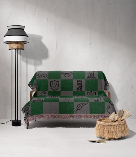 Serpent House Blanket | Wizard Pride Throw | Dark Wizard Decor & HP House Gift | Snake  Tapestry