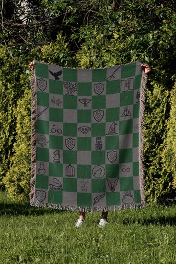 Serpent House Blanket | Wizard Pride Throw | Dark Wizard Decor & HP House Gift | Snake  Tapestry