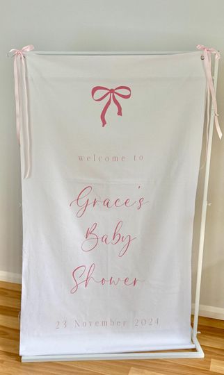 Custom Baby Shower Fabric Welcome Banners | Welcome Sign | Events, Weddings, Party | Fabric Sign |
