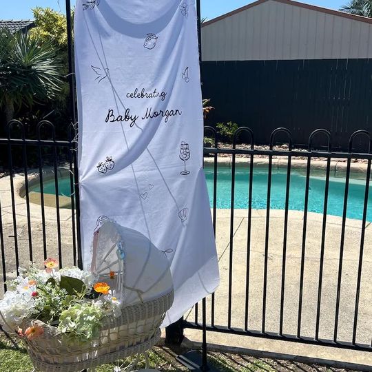 Custom Baby Shower Fabric Welcome Banners | Welcome Sign | Events, Weddings, Party | Fabric Sign |