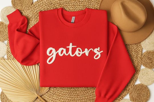 Grin Embossed Sweatshirt, Puff Print Holiday Crewneck