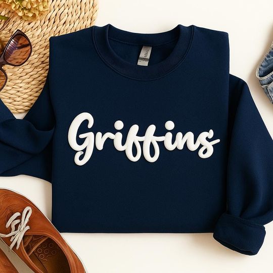 Grin Embossed Sweatshirt, Puff Print Holiday Crewneck