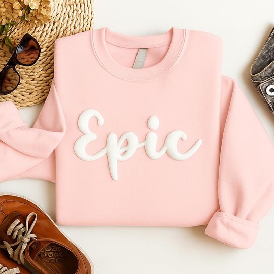 Grin Embossed Sweatshirt, Puff Print Holiday Crewneck