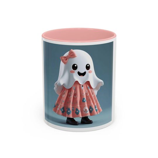 Cute Ghost Coffee Mug, Whimsical Halloween Mug, Fun Gift for Kids & Adults, Spooky Decor, Tea Cup, Accent Mug