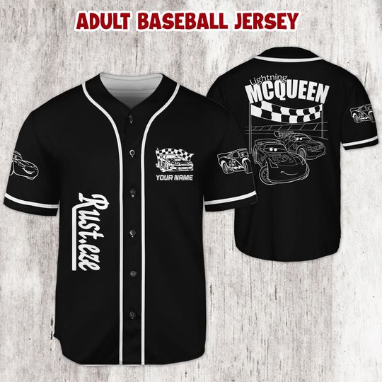 Custom Lightning McQueen Baseball Jersey, Personalized Cars Jersey, Team Outfit for Kids