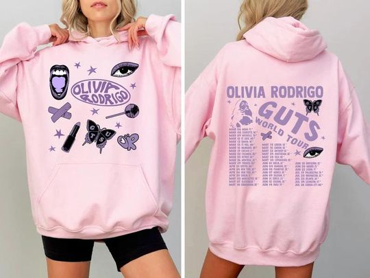 Olivia Rodrigo Guts Tour 2025 Hoodie - Double Sided Hoodie