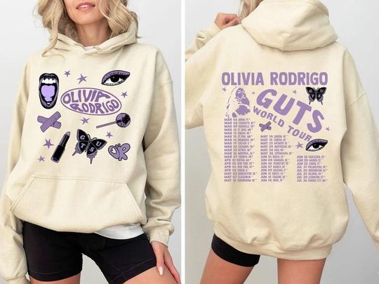 Olivia Rodrigo Guts Tour 2025 Hoodie - Double Sided Hoodie