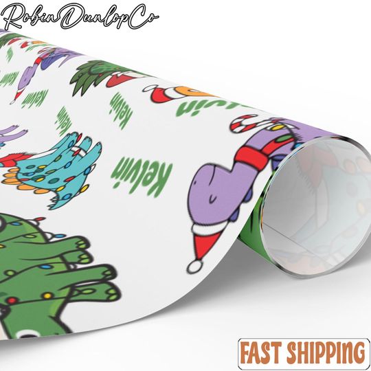 Christmas Dino Personalized Wrapping Paper, Christmas Dino, Personalized Wrapping Paper, Christmas Gift Wrap,Name Gift Wrap,Custom Gift Wrap