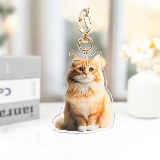 Custom Dog Transparent Keychain, Photo Keychain Gift, Funny Gift Idea