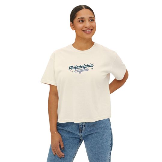 Philly Eagles girly Flowy Cropped Tee