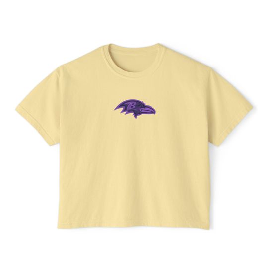 Baltimore Ravens purple center logo Flowy Cropped Tee