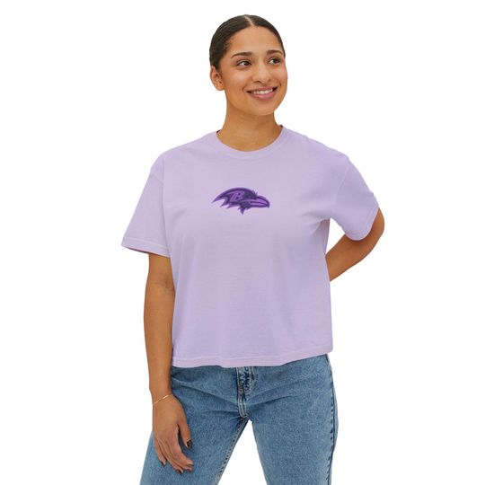 Baltimore Ravens purple center logo Flowy Cropped Tee