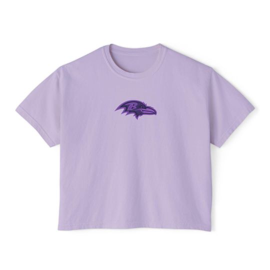 Baltimore Ravens purple center logo Flowy Cropped Tee