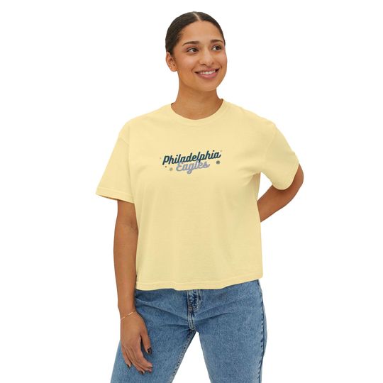 Philly Eagles girly Flowy Cropped Tee