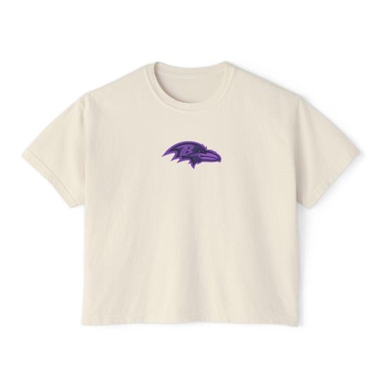 Baltimore Ravens purple center logo Flowy Cropped Tee