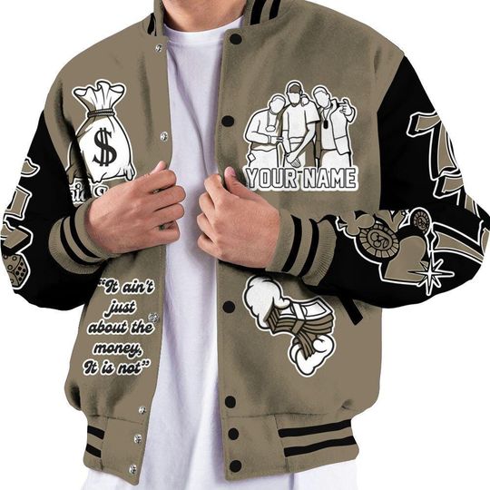 Olive 9s Varsity Jacket - Paid In Full Baseball Varsity Jacket