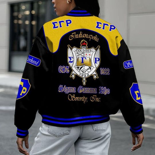 Ireishprint Sigma Gamma Rho Varsity Jacket, Indianapolis Sorority Jacket