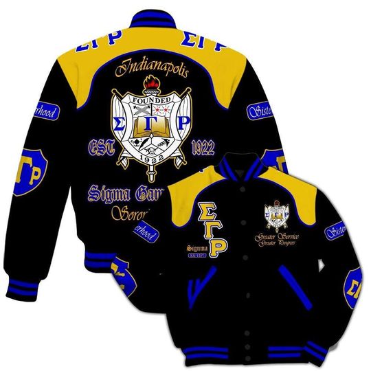 Ireishprint Sigma Gamma Rho Varsity Jacket, Indianapolis Sorority Jacket