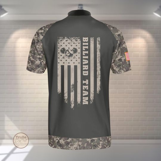Personalized Camo Billiard Polo Shirt: Custom Team Uniform